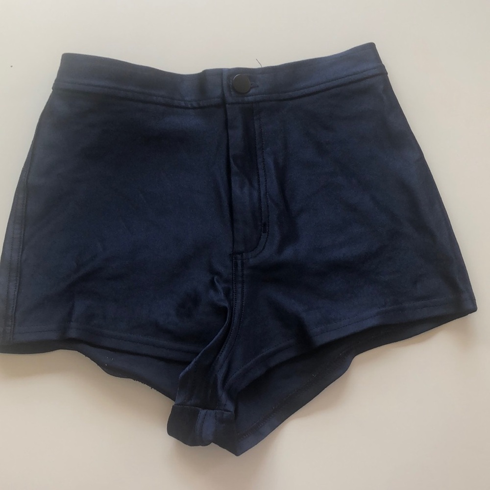 American Apparel blue disco shorts S